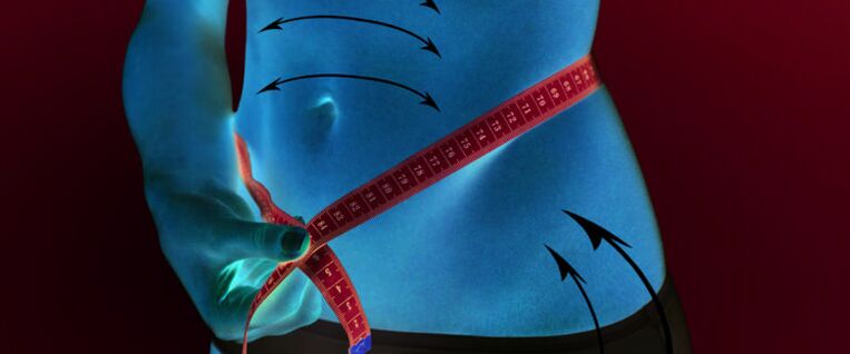 reduction of subcutaneous fat on the abdomen and hips as a result of weight loss in one week