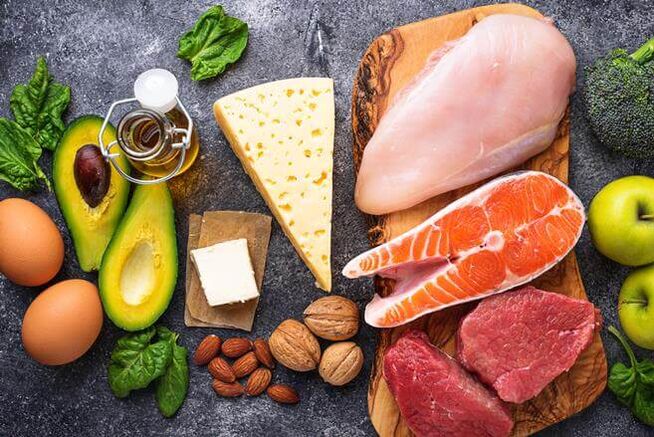 A low-carb diet consists of products that contain animal and vegetable proteins with fats. 